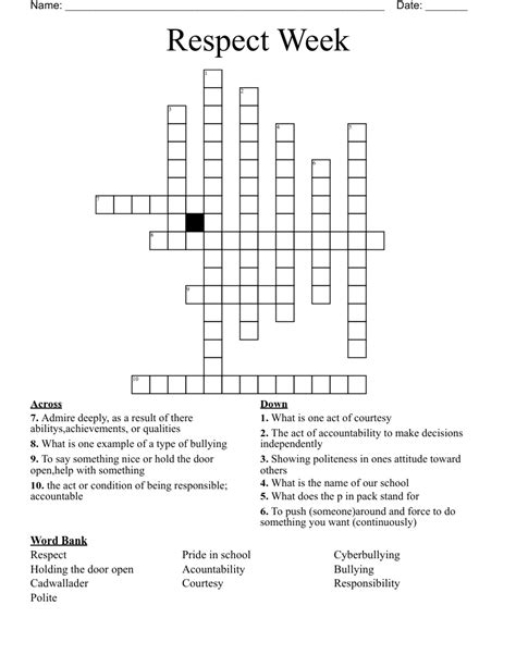 respects crossword clue|respect crossword puzzle with answers.